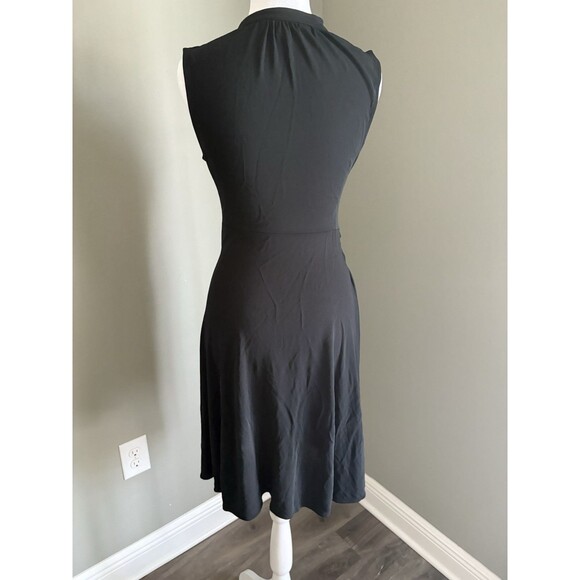 Banana Republic Black‎ Dress Size S Faux Wrap V Neck Knee Length - Picture 3 of 5